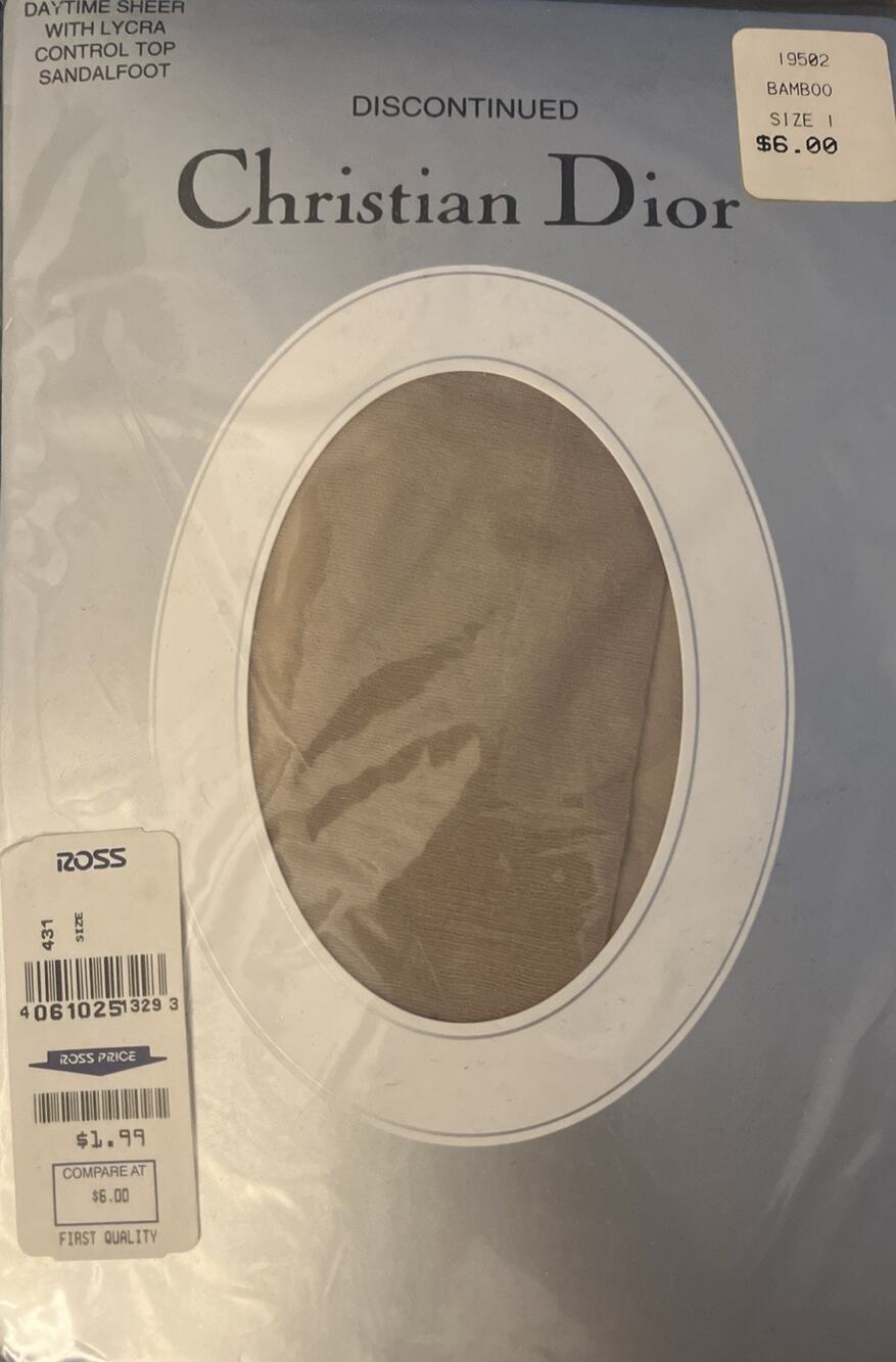Vintage Christian Dior Diorissimo Daytime Sheer Pantyhose Bamboo Size 1 NOS